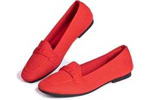 Frank Mully Women's Loafer Flats Square Toe Flat Shoes Comfortable Office Work Shoes, Cute Penny Loafer Slip On Walking Driving Shoes