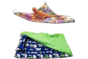 Mechpia Bearded Dragon Tank Accessories, Reptile Bedding Hammock Soft Fabric Warm Sleeping Pillow with Cover Substrate for Bearded Dragon Leopard Gecko Lizard