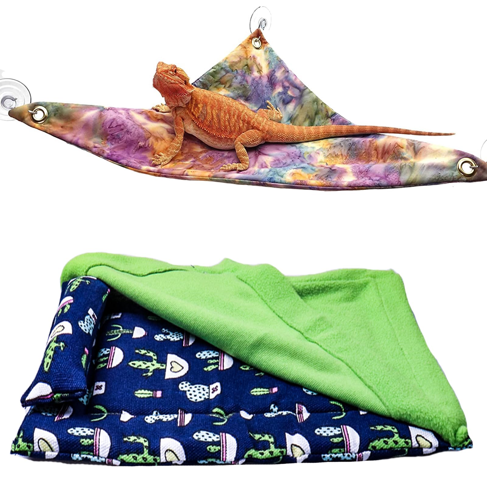 Photo 1 of Mechpia Bearded Dragon Tank Accessories, Reptile Bedding Hammock Soft Fabric Warm Sleeping Pillow with Cover Substrate for Bearded Dragon Leopard Gecko Lizard