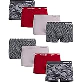 Reebok Womens Boyshorts Underwear - 8 Pack Plus Size 3" Inseam Stretch Performance Boyshort Seamless Underwear for Women