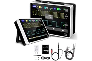 WESTOBIG [FNRSI Upgraded 1013D Plus 100X Probe] Oscilloscope Portable Digital Tablet Oscilloscope with 2 Channels 100Mhz Bandwidth 1GSa/s Sampling Rate 7" TFT LCD Touch Screen 100X High Voltage