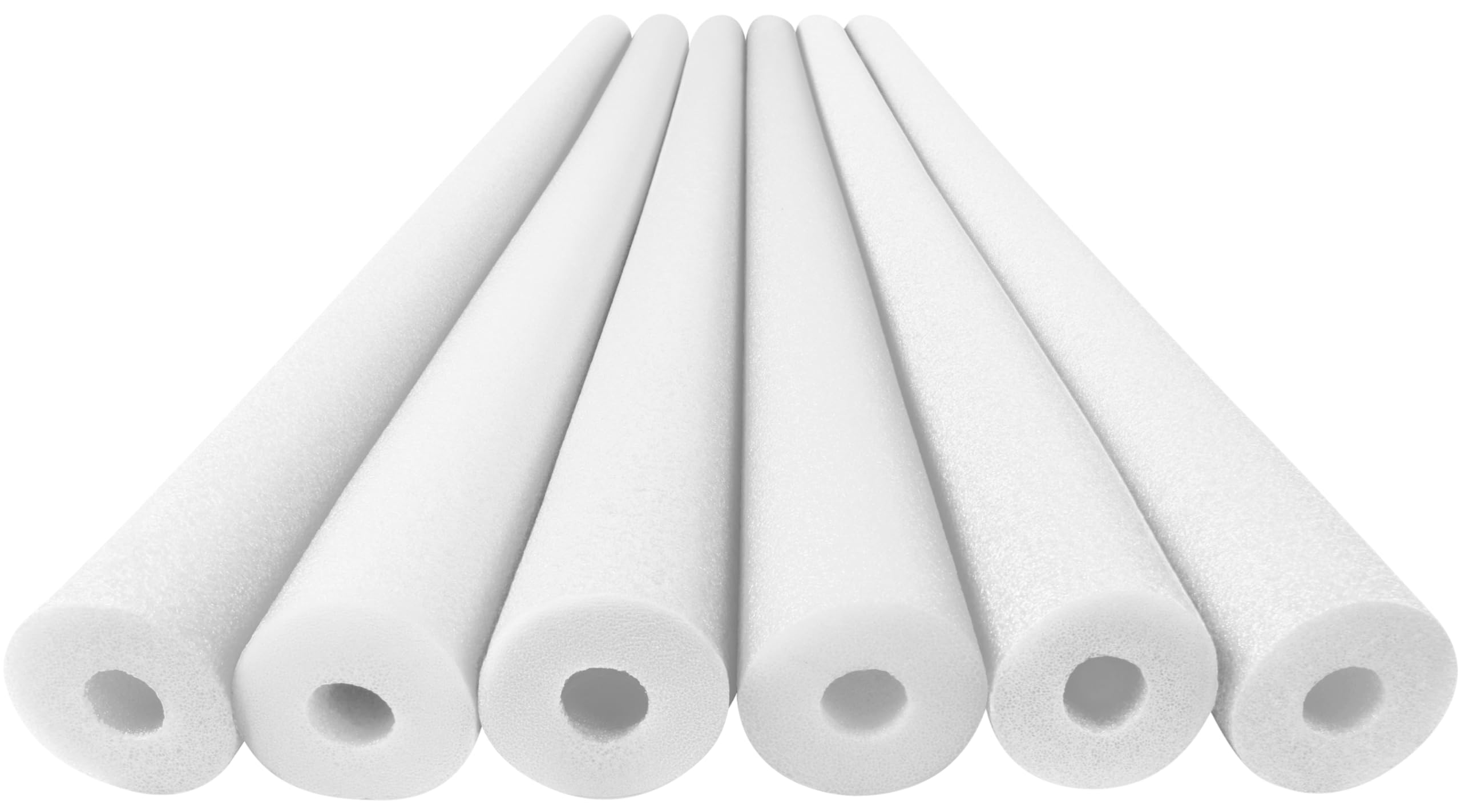Play22 Pool Noodles Foam 6 Pack - Soft Large White Foam Noodle Tube, Bulk Swim Noodles, Multi-Purpose, Floating Training Device, Exercise Aid, Craft Projects