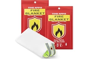 TIME APPIS Fire Blanket, Fire Blankets Emergency for Home Kitchen, 40 x 40 Inch Heavy Duty Fiberglass Insulation Fire Blanket, Emergency Fire Retardant Blankets for Camping Fireplace BBQ, 2 Pack