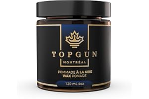 Topgun Men's Hair Wax Pomade 4oz/120mL - High Hold, Medium Shine - Barber Recommended, Professional-Grade Hair Styling Pomade