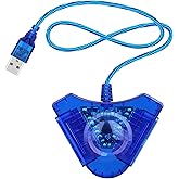 OSTENT Dual USB Adapter Converter Cable Cord for Sony PlayStation 1/2 PS One PSX Wired Controller Gamepad Joystick to PC Lapt