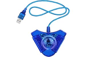 OSTENT Dual USB Adapter Converter Cable Cord for Sony Playstation 1/2 PS One PSX Wired Controller Gamepad Joystick to PC Lapt