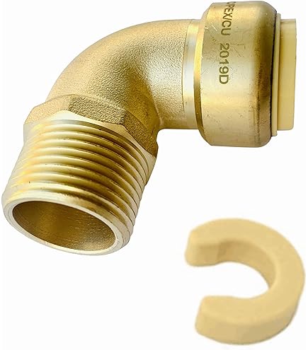 XFITTING 3/4" Push Fit X 3/4" Male NPT Threaded Elbow – Lead Free Brass, 2 Pack