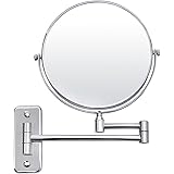 SONGMICS 7x Magnifying Wall Mount Makeup Mirror 8-Inch Two-Sided Extendable Bathroom Vanity Mirror Chrome UBBM713