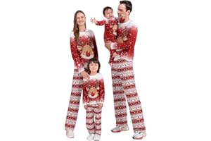 Ciolipeu Family Matching Christmas Pajamas Set, Long Sleeve Pjs Nightwear, Xmas Holiday Loungewear Sleepwear with Pockets