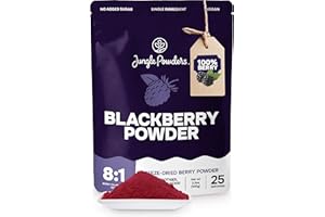 Jungle Powders BlackBerry Powder 3.5 Ounce Bag Freeze Dried Blackberries Fruit Additive Free Unsweetened Smoothie Superfood Nordic Wild BlackBerry Extract for Baking Flavoring Dry Black Berry Powder