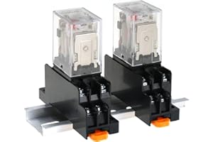 VIWEREL Electromagnetic Power Relay AC 110V 8 Pin 10 AMP for Fan Motors, Cooling Pump Motors, Spur Relays, Motors with Base Pack of 2 (AC 110V)