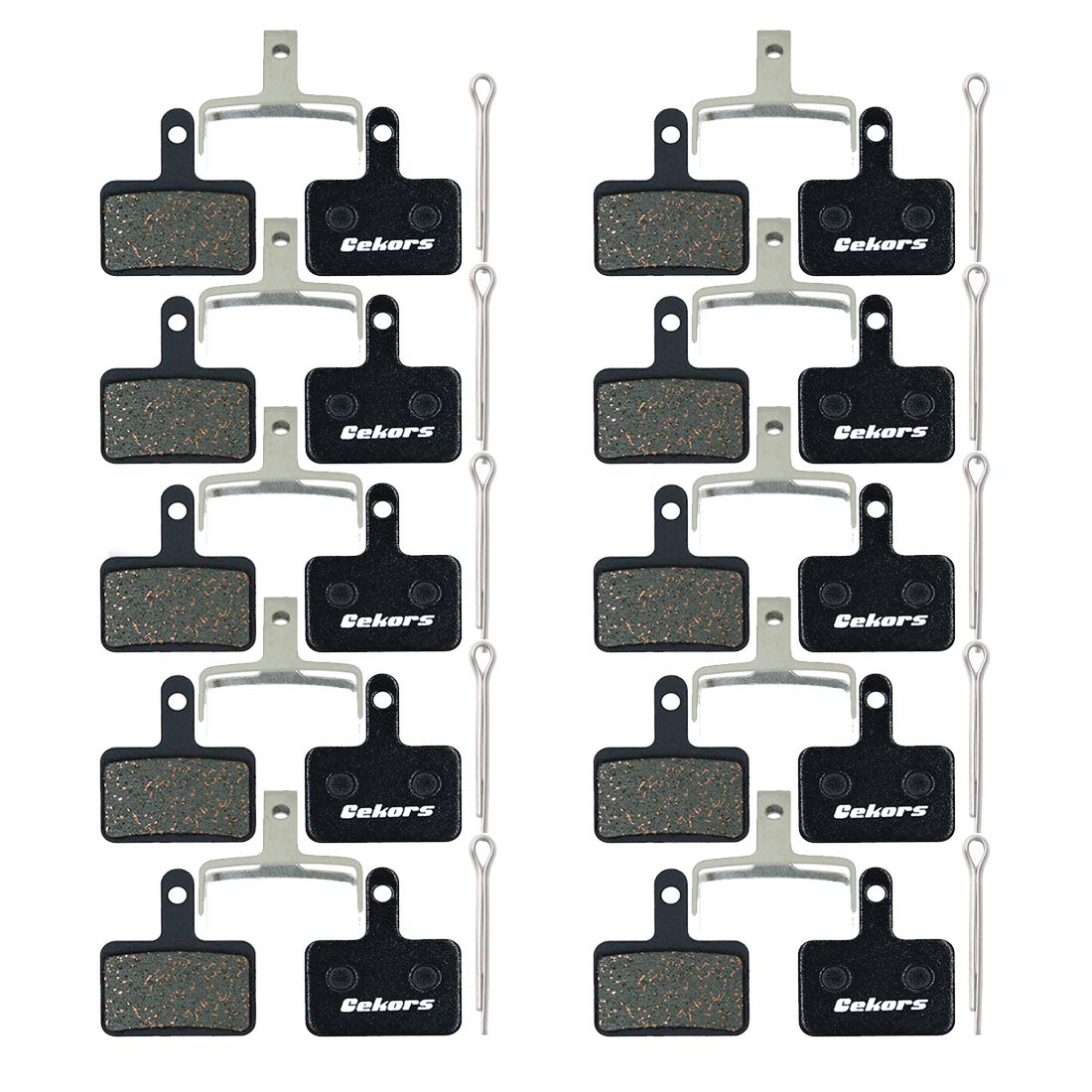 Gekors Disc Brake Pads Compatible For Shimano/Tektro/TRP (Black/10 pairs)