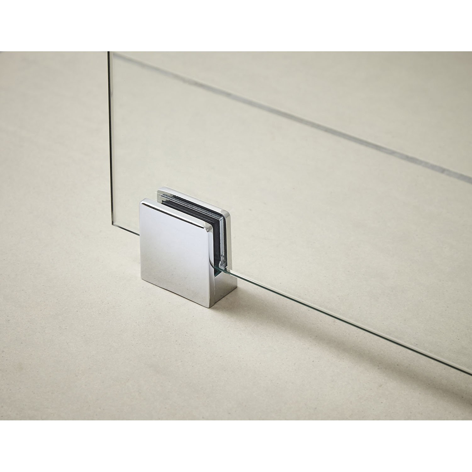 nuie WRSF001 ǀ Modern Bathroom Wetroom Support Foot and Wall Bracket, 45mm x 45mm x 25mm, Polished Chrome