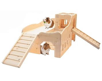 Resch No34 Guinea Pig Adventure Castle Natural Solid Wood Made