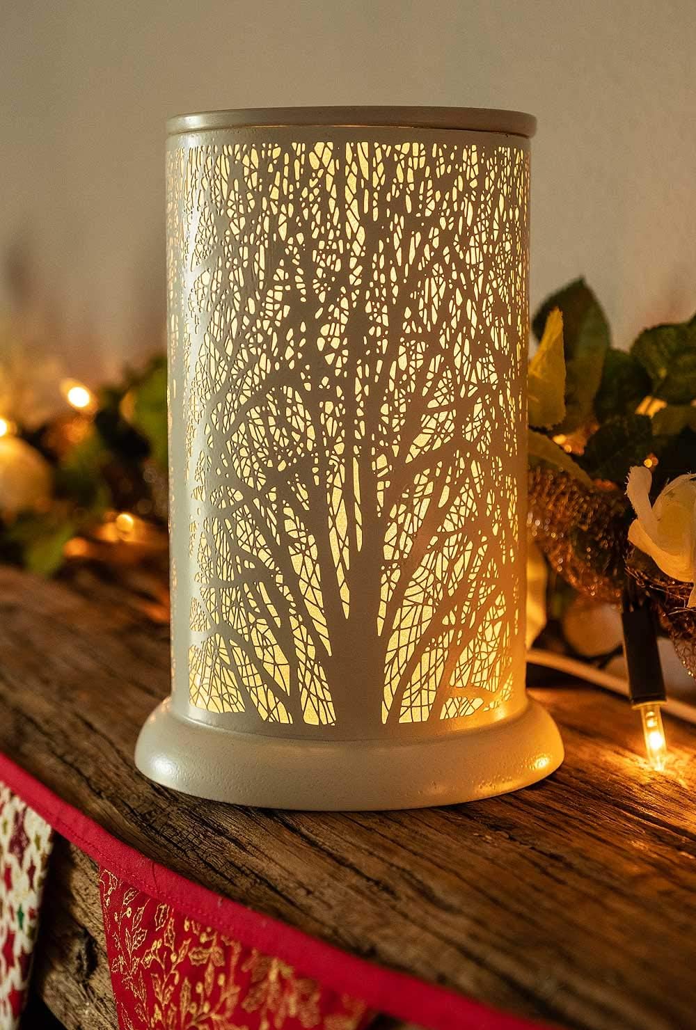 Owlchemy Forest White Electric Wax Tart Burner (Wax melt Warmer) with Light and dimmer
