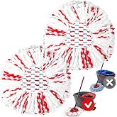 Spin Mop Replacement Heads for O-Cedar EasyWring 1-Tank, Microfiber 2-Pack | 40% More Cleaning Power: Mop replace head with built-in scrub pad for deep cleaning. Machine washable, reusable.
