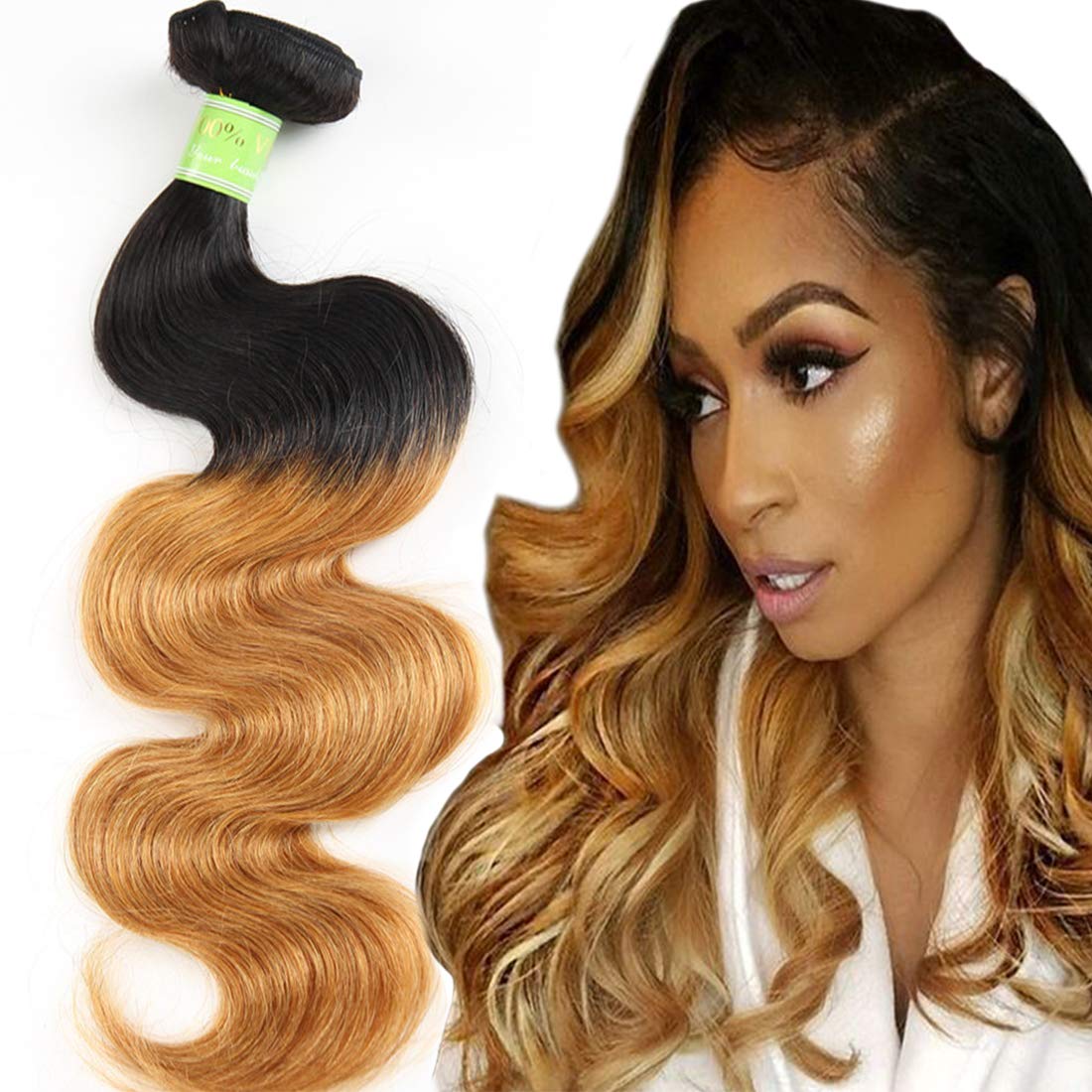 Amazon Com Autto Hair Ombre Brazilian Hair Body Wave One Bundle
