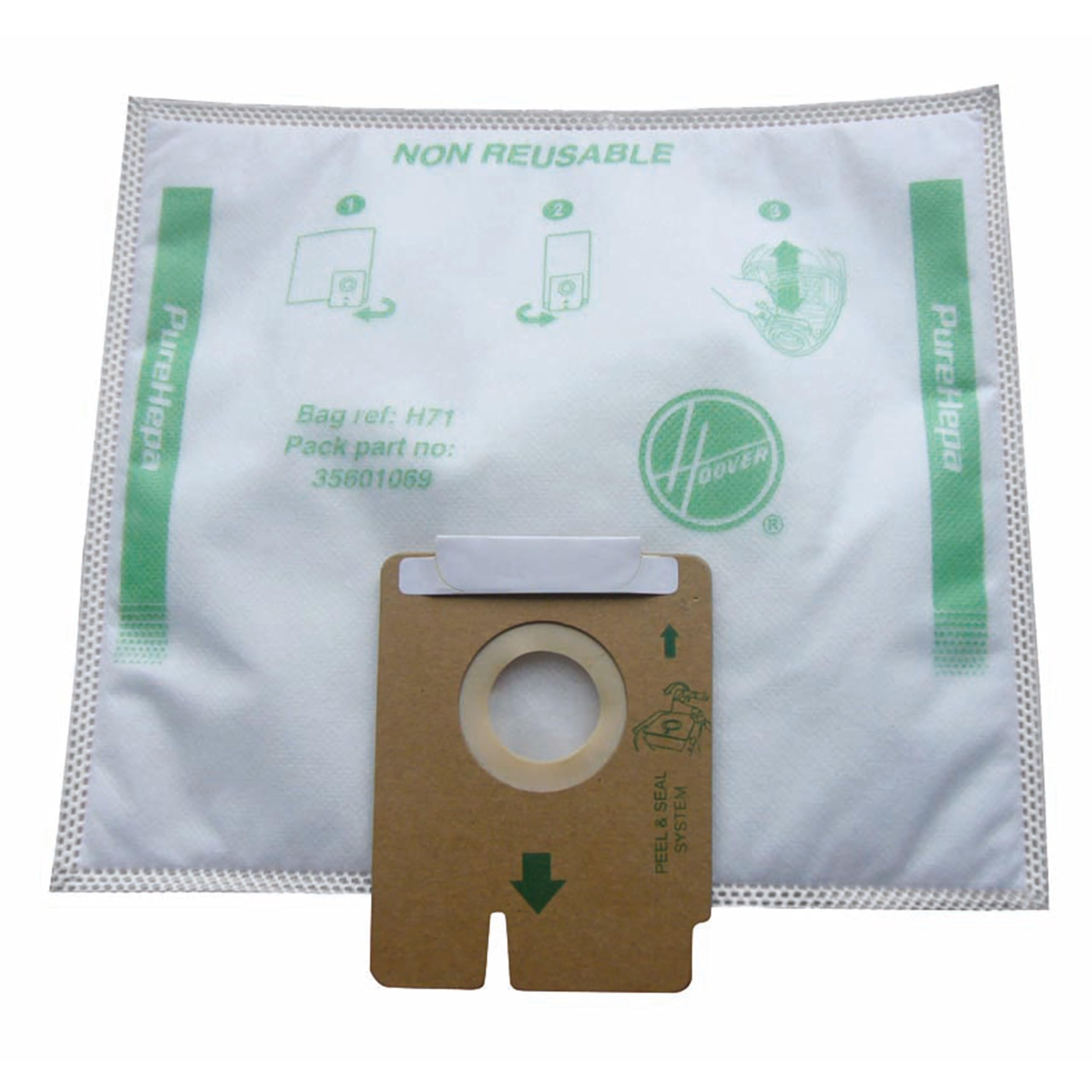 Hoover H71 Vacuum Cleaner Bags, Original, Microfibre, Pure EPA, Compatible With Hoover Freespace Evo Cylinder Vacuum Cleaner, 4 Pieces