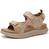 YOCCI Womens Orthopedic Walking Hiking Sandals with Arch Support for Plantar Fasciitis Relief, Adjustable Strap Quick-Dry Non-Slip Lightweight Summer Outdoor Beach Shoes
