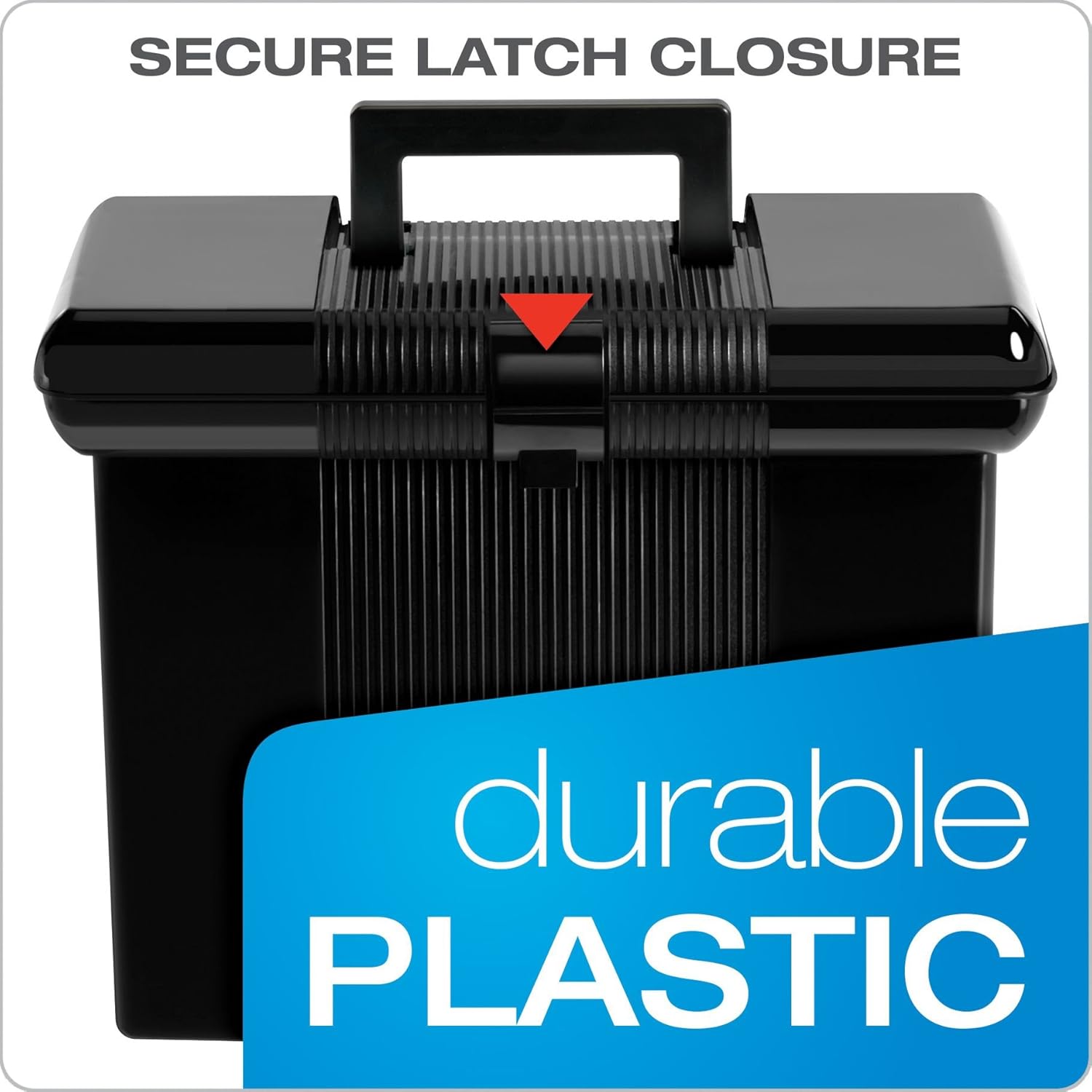 Pendaflex Portable File Box, Black, 11" H x 14" W x 6-1/2" D (41732) : Office Waste Bins : Office Products