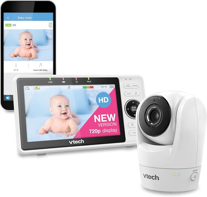 VTech VM901 Smart Wi-Fi Baby Monitor 5 inch 720p Display PTZ 1080p Camera