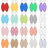 LOTMER 20/30/40/80 PCS Hotel Keychain Blank with Key Rings, 60 Colors Motel Key Chains for DIY Keychains