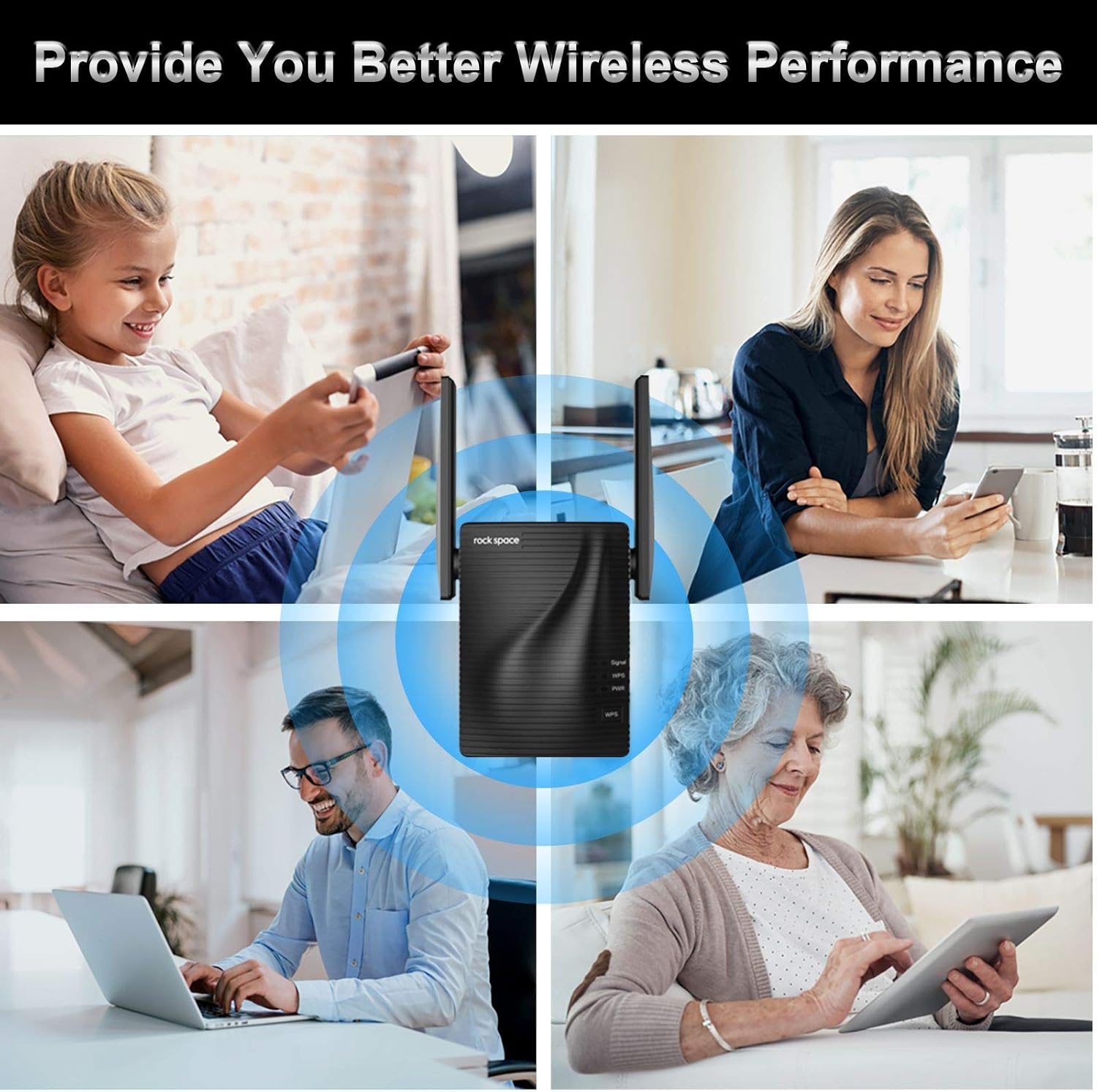 WiFi Range Extender - 1200Mbps WiFi Repeater Wireless Signal Booster, 2.4 & 5GHz Dual Band WiFi Extender with Ethernet Port, Simple Setup: Computers & Accessories
