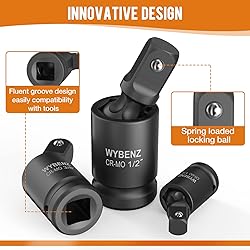 3 Pcs Universal Joint Swivel Socket Adapter Set