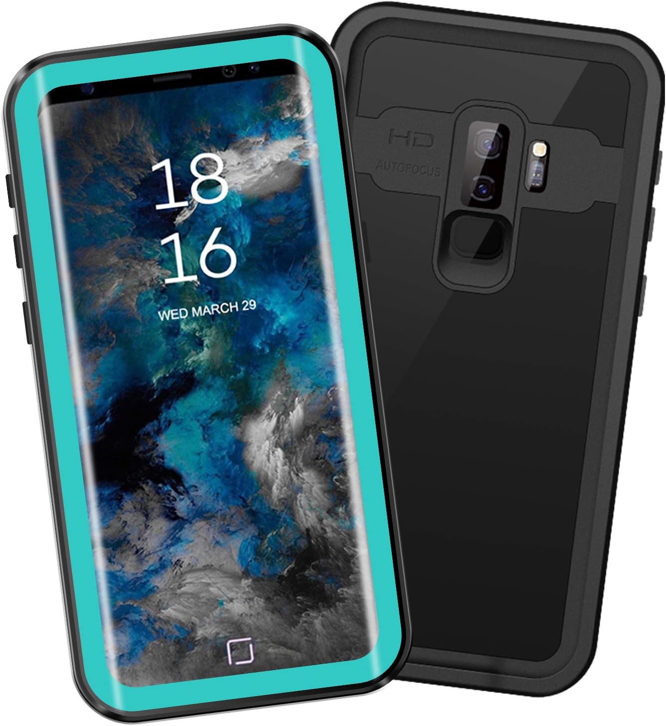 Case for S9 Plus Waterproof Case for Samsung Galaxy S9 Plus Waterproof Case, Built in Screen Protector Case for Samsung Galaxy S9 Plus Case of IP68 Waterproof for S9 Plus 6.2 Inch, Aqua Blue