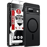 LeYi for Google Pixel-7 Case [MagSafe Fit] Thin Matte Translucent, Black | Pixel7 Cover with Pixel 7 Screen Protector, Magnet