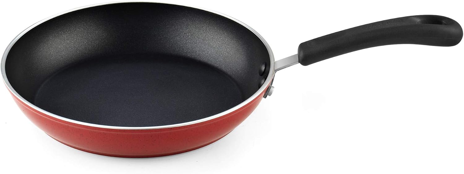 Cook N Home 2612 Nonstick Saute Fry Pan Set, 8, 9.5, and 11-Inch, Marble Red: Kitchen & Dining