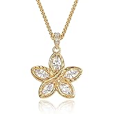 VACRONA 14K Gold Plated Necklace for Women Dainty Cute Cross | Flower | Lotus | Round Coin | Key Charm Pendant Necklace Gold Jewelry Trendy