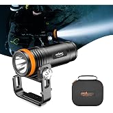ORCATORCH D920 5000 Lumens Primary Dive Light with H620 Goodman Handle | 9&deg; Focused Beam, 4 Modes, Magnetic Charging, Magnetic Tail Switch, 424m Beam Distance, for Technical, Cave &amp; Wreck Diving