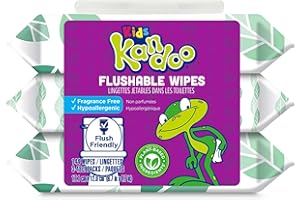 Kandoo Sensitive Flushable Cleansing Wet Wipes, Fragrance Free, 144 Wipes