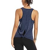Muzniuer Womens Yoga Workout Tops-Cute Open Back Running Gym Activewear Sports Shirt for Women