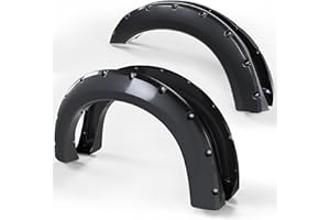 ECOTRIC 4Pcs Fender Flares Compatible with 1999-2007 Ford F250 F350 Super Duty (Not Fit Dually Models), Pocket Bolt-Riveted S