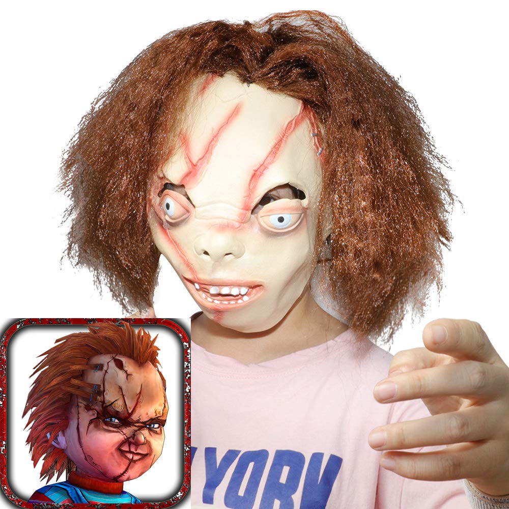 XIAO MO GU Funny Halloween mask Chucky Mask Ghost Baby Mask for Halloween Party Decor Props