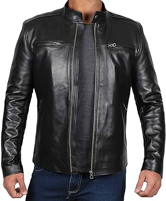 lambskin café racer jacket
