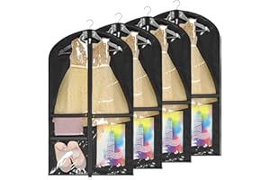 KEEGH Dance Costume Bags Garment Bag 40 Inch Hanging Clothes for Dance Competitions, with 3 Medium Clear Zipper Pockets for D