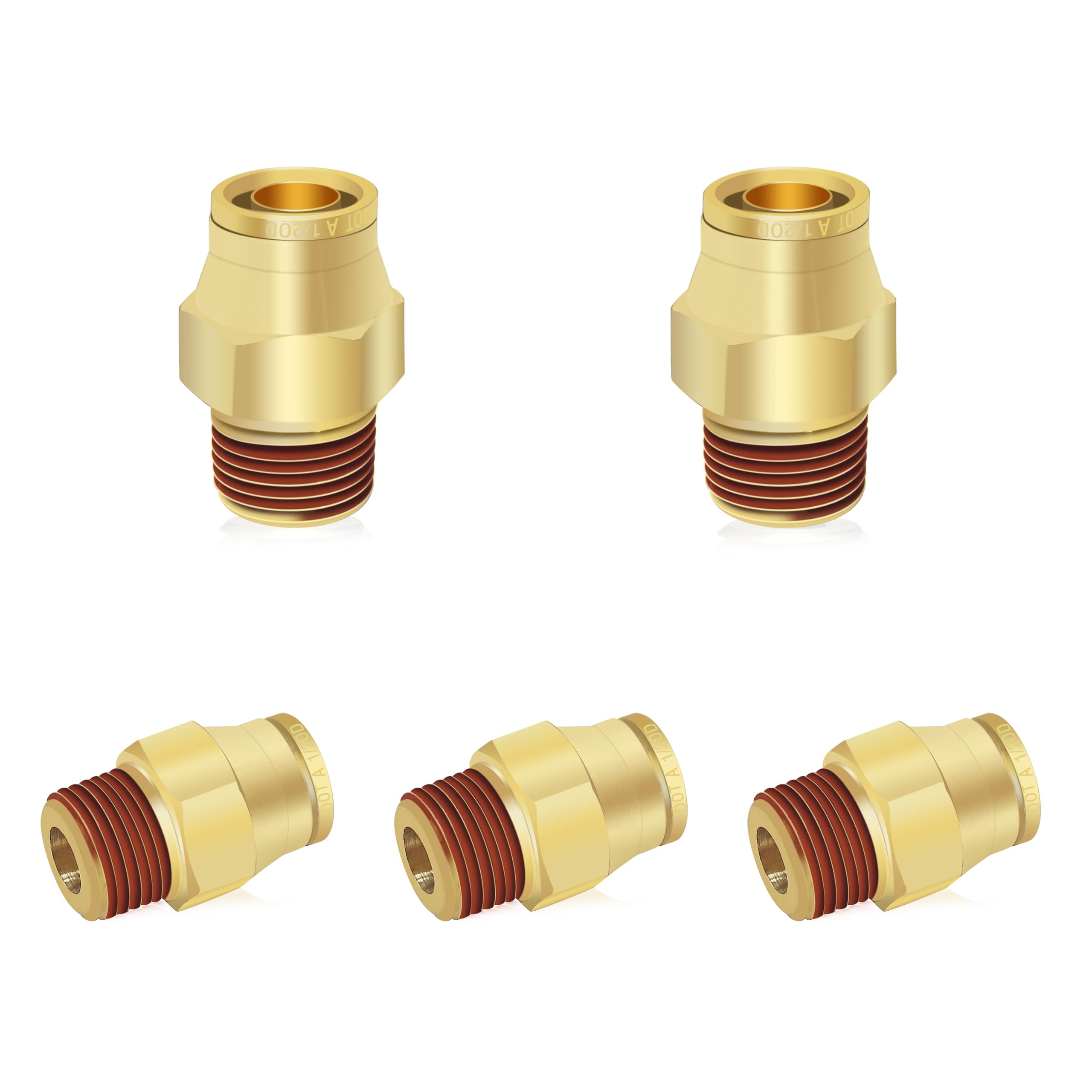 Mua 1/2" DOT Brass Push to Connect Air Line Fittings 5 PCS, 1/2" OD