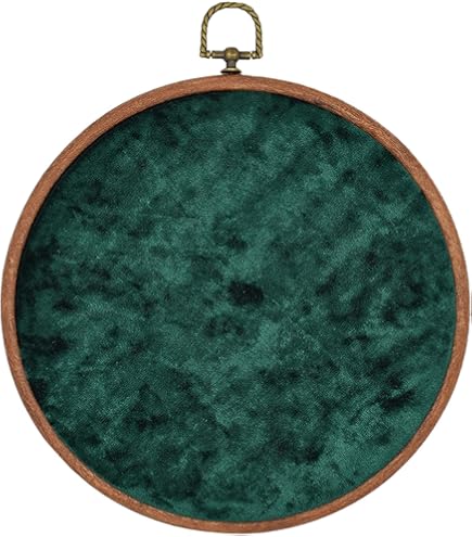 Muur Opknoping Broche Sieraden Opslag Display Stand Emaille Pin Display Houder Oorbellen Ketting Kant Pin Display Board met Houten Beugel, Pin Collectie Display, Kant Borduurwerk Hoop (Klein (12cm