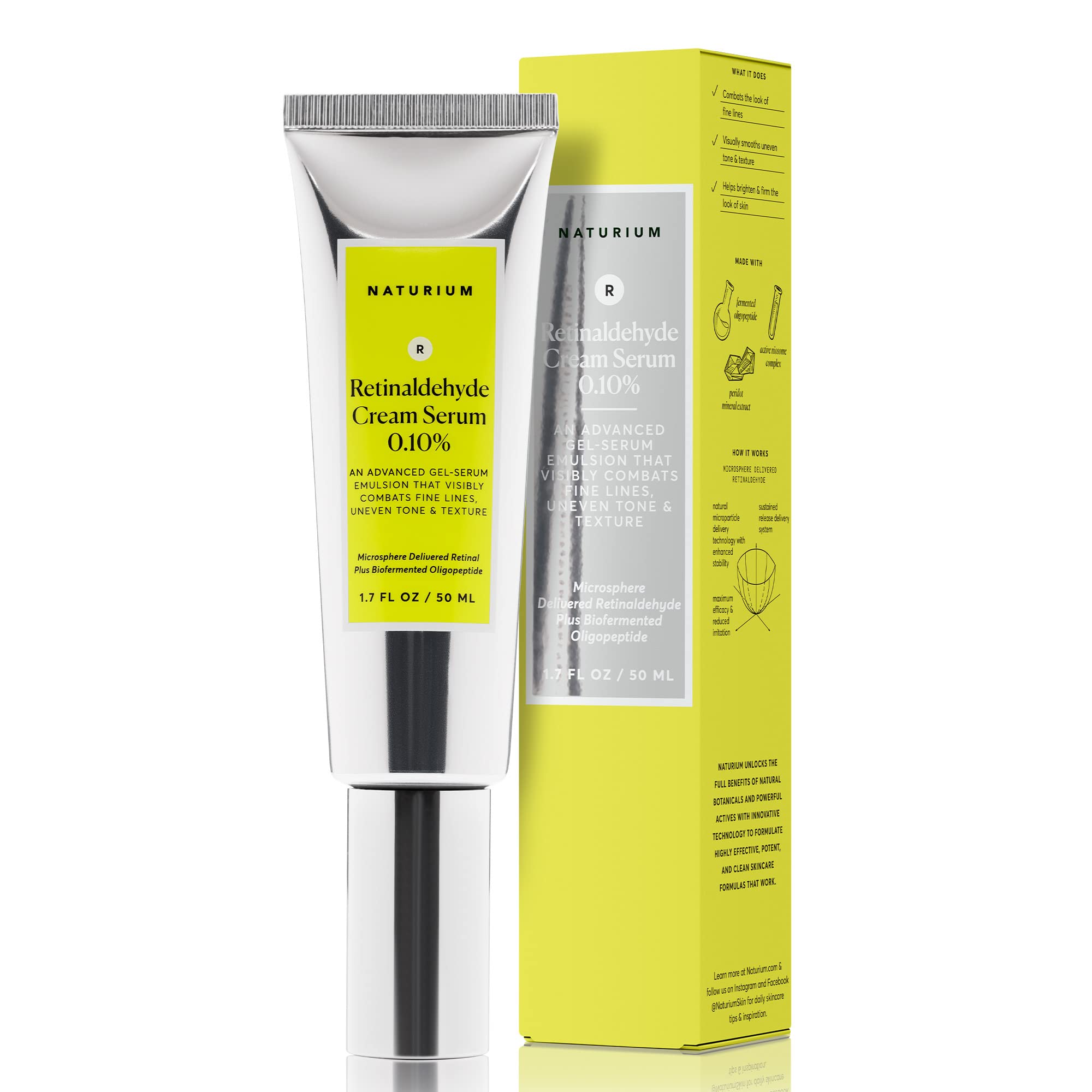 Photo 1 of Naturium Retinaldehyde Cream Serum 0.10%, Advanced Anti-Aging & Smoothing Potent Face & Skin Care, 1.7 oz