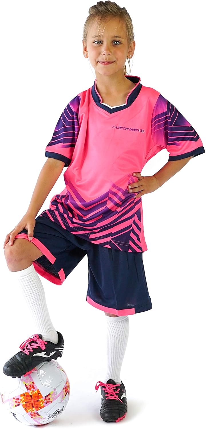 PAIRFORMANCE Boys' Soccer Jerseys Sports Team Training Uniform Age 6-12 Boys-Girls Youth Shirts and Shorts Set Indoor Soccer.: Clothing