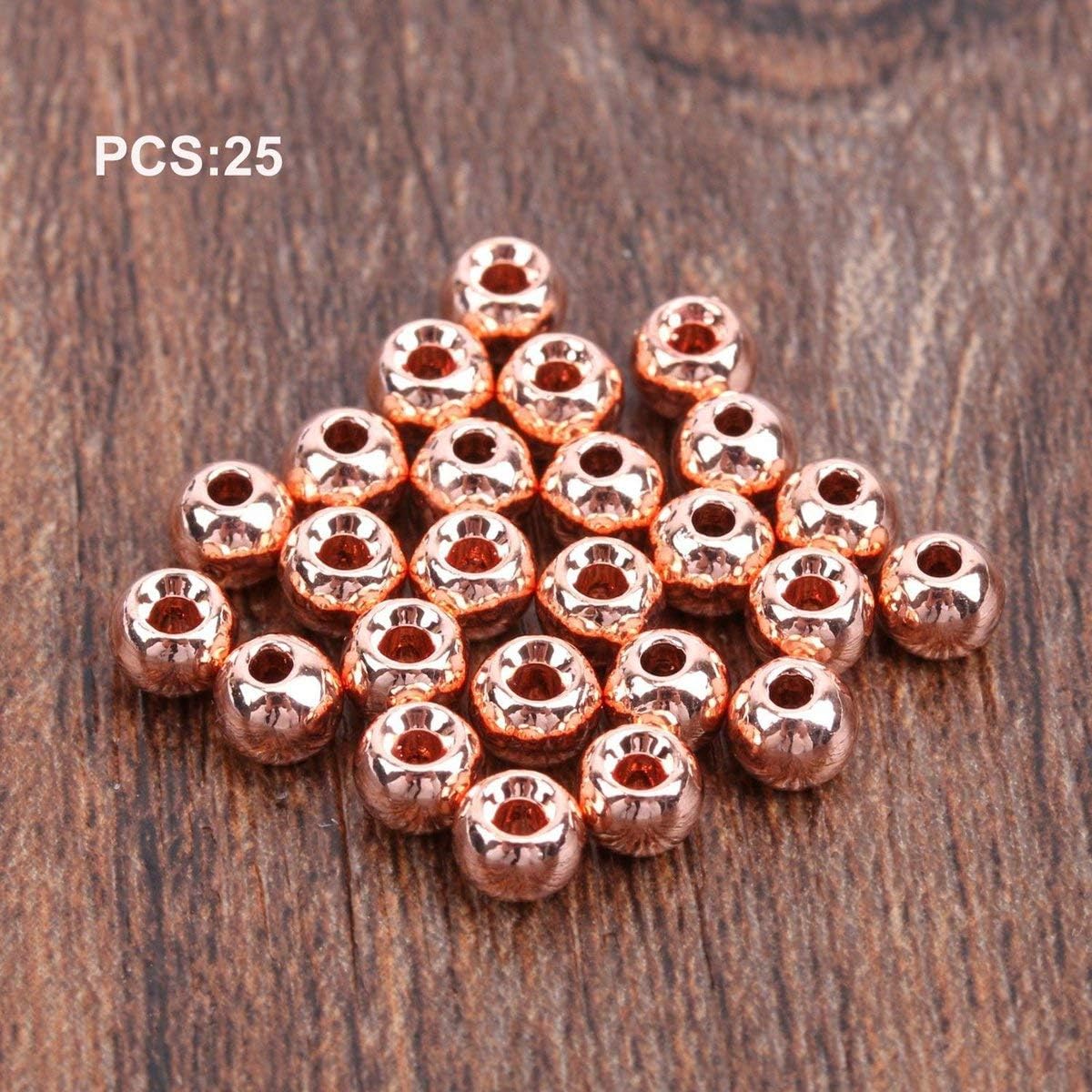Fgdjfh Fishing Tools - 25Pcs Tungsten Slotted Fly Tying Head Beads Nymph Head Ball Beads Fly Tying Materials 2Mm - Gold 2Mm