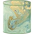 LampPix 10.00 Inch Table Lamp Shade - Marble Green Canvas Desk Lampshade (Spider Fitting)