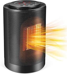 Electric Space Heater,1200W Quiet Space Heater with Carrying Handle,Mini Desk Personal Heater with Tip-Over & Over-Heat Protection for Home/Office/Bedroom