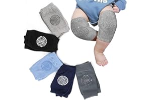 Suny Smiling 5 Pairs Toddler Knee Pads, Crawling Baby Essentials, Anti-Slip Cushion for Crawling and Walking, Soft Breathable Protection Toddler Knee Pads Gift Idea for Baby