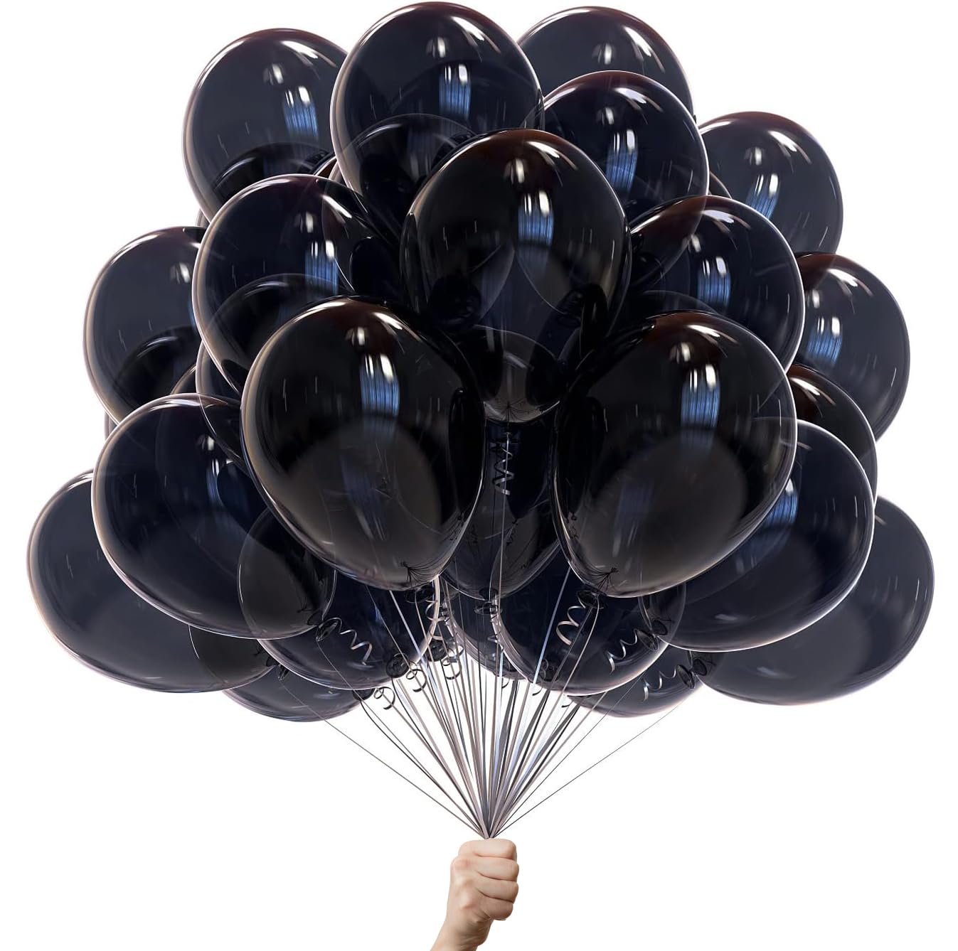 Green Paw Products - Black Balloons - UK - 12" Eco Friendly & Biodegradable - 100% Natural Latex - Party Balloons for Birthdays, Weddings and Anniversaries