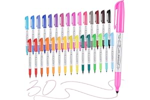 Affisure Permanent Markers, Ultra Fine Point Markers Set, 30 Assorted Colors Work on Wood, Plastic, Paper, Metal, Stone, Glass for the Artist、Kids、Adult, 30 Count