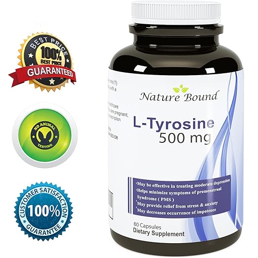 Pure LTyrosine Supplement 500 mg Natural Amino Acid